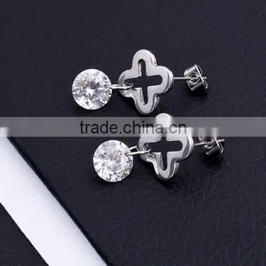 Fashion Big Crystal Stainless Steel Crystal Earring BE10161 thumbnail-4