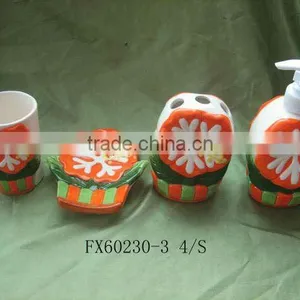 Ceramic Bathroom Set/soap Dish/dispencer/toothbrush Holder thumbnail-1