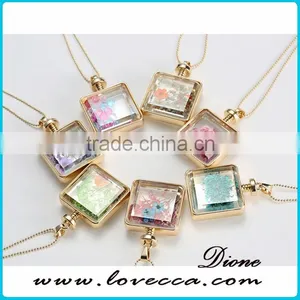 2016 Newest Style Gold Plating Dried Flower Glass Terrarium Necklace thumbnail-1