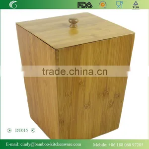 Formbu Household Bamboo Material Waste Bin With Lid thumbnail-1