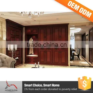 Bedroom Wardrobes Wooden 3 Doors Closet Sliding Solid Wood Wardrobe thumbnail-2