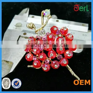 Beautiful Girl Brooh Rhinestone Brooch For Wedding In Bulk thumbnail-3