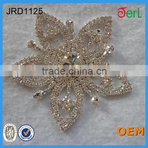 Bling Bling Bridal Crystal Lace Rhinestone Applique Sewed on Wedding Dress thumbnail-1
