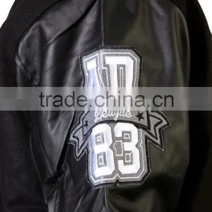 Custom Wool Varsity Jacket With Leather Sleeves, High Quality Sublimation Varsity Jacket thumbnail-4