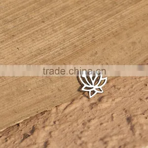 Fashionable Jewelry Stainless Steel 12mm Lotus Flower Jewelry Connectors thumbnail-3