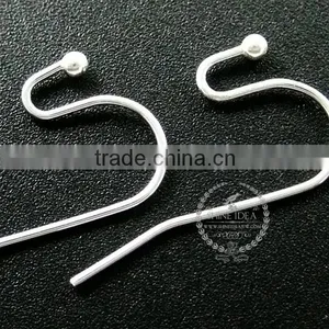 12*21mm Brass Plated Silver Kidney Earrings Hoop DIY Jewelry Findings Supplies 1702077 thumbnail-2