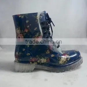 Womens Fashion Waterproof PVC Martens Boots thumbnail-4