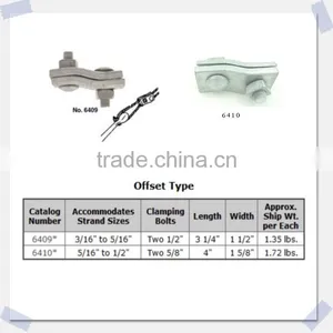 Power Line Hardware Deadend Hardware Hot Dip Galvanized 6409 Steel Offset Guy Clamp With Curved Clamping thumbnail-5