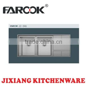 Luxury Double Bowls Easy Cleaning Selling Stainless Sink Kitchen Sink 116x50cm thumbnail-1