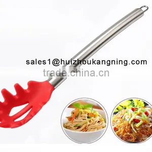 Stainless Steel & Silicone Cooking Utensil Set Spatula, Mixing & Slotted Spoon,Pasta Fork Server, Drainer thumbnail-5