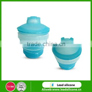 Food Grade Material Unbreakable Collapsible Silicone Baby Cup With Lid thumbnail-1