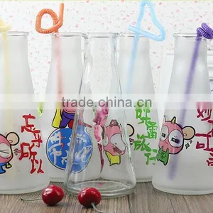 250ml Frosted Glass Bottle Frosted Juice Glass Bottle Frosted Milk Glass Bottle With Cork Lid thumbnail-2
