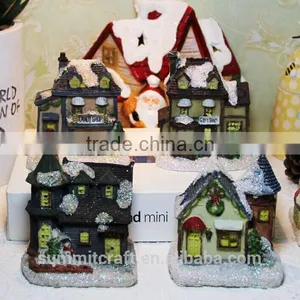 Handmade Resin Christmas Decoration House Candle Holder thumbnail-2