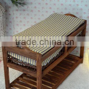 Wood Storage Cabinet Shoe Rack Bench With Drawer for Living Room thumbnail-5