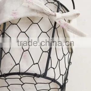 Small Wire Tabletop Basket With Liner for Sundries Storage thumbnail-3