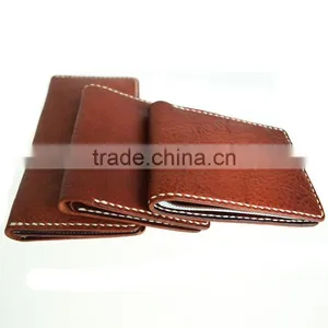 Minimal Leather Wallet Genuine Leather Card Holder With Pocket Wallet thumbnail-1