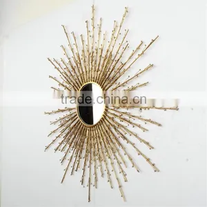 Gold Mirror Hammered Metal Frame Mirror thumbnail-1