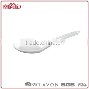 Food Grade Plain White Chinese Japanese Ceramic Like Unbreakable Plastic Melamine Eating Spoon thumbnail-1