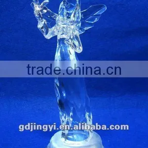 Acrylic Christmas Angels Figurines Hold a Heart With LED Light thumbnail-3