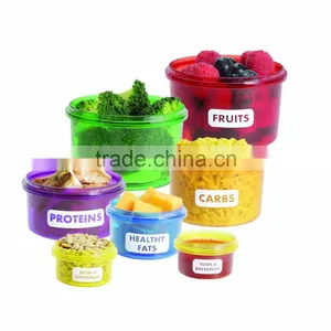 2016 as Seen on tv Colorful 7 Piece Food Storage Box Portion Control Food Containers With Lid thumbnail-1