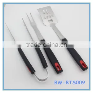 3-Piece BBQ Tools Stainless Steel Barbecue Grill Utensils Spatula Fork And Tong thumbnail-1