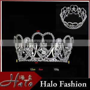 2015 Rhinestone Heart Queen Crown For Kids H172-153 thumbnail-1