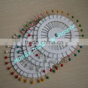 Wholesale Decorative 55mm Multi Colors Nickel Plated Pearlized Round Shape Head Pin for Crafts Making thumbnail-1