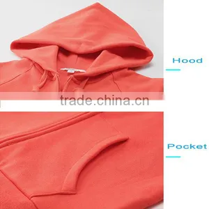 Women Thin Fleece Hoodies Plain Full Zip Hoodies thumbnail-3