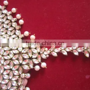 GOLD Tone TCRYSTAL Pearl PAYAL Anklets Toe Ring Barefoot Sandal thumbnail-4