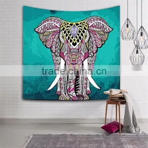 Wholesale Hot Sale Amazon Wall Tapestry Beach Towel Elephant and Starry Sky Digital Print Tapestry thumbnail-1