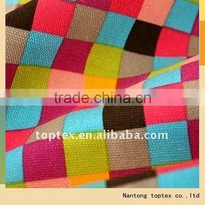 100% Cotton Checks Canvas Printed Sofa Cover Fabric thumbnail-1