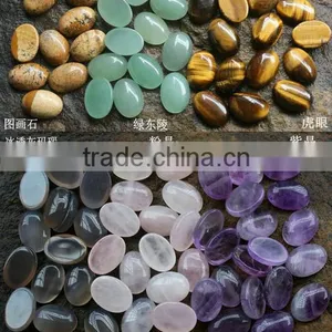 Diy Oval Natural Stone Beads Charm Mix Styles Oval Gemstone Charms Jewelry Accessories for Wholesale thumbnail-3
