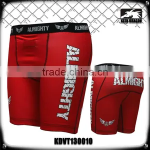 New MMA Apparel Super Stretch Red Printed Compression Shorts thumbnail-1