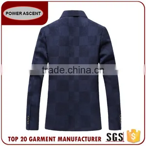 Wholesale Casual Men'S Fashion Check Button Suit Jacket Blazer thumbnail-2
