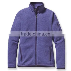 Fleece Jacket no Hood Hot Sale Full Zip Women Sweatshirt thumbnail-1