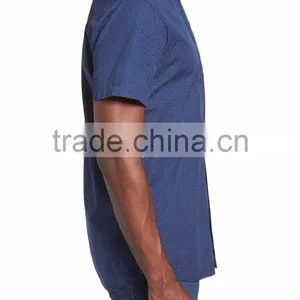 Dotted Daisy Print Royal Blue Custom Sublimation Men's Clothing Shirt Made in 2016 thumbnail-3
