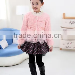 The Autumn and Winter of 2016 Explosion of Girls Princess Cotton Lace Imitation Fur Coat thumbnail-1
