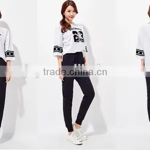 Female Hemp Grey Leisure Knitting Feet Pants thumbnail-4