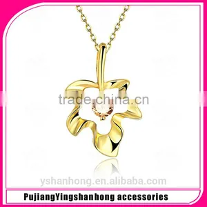 Leaves Pendant Zircon Necklace Fashion Ideas thumbnail-1