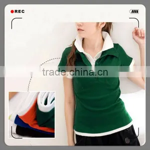 Ladies Cotton Contrast Collar Fit Polo T-shirts 201301 thumbnail-1