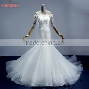2017 China Manufacturer Bride Wedding Dress White Appliques thumbnail-1