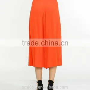 China Supplier Women Loose Front Slit Cotton Gaucho Pants thumbnail-3