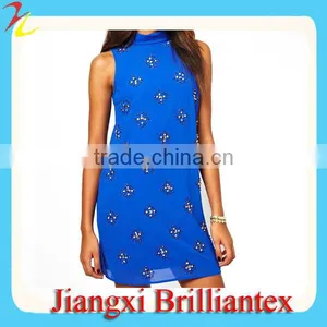 High Neck Embellished Shift Dress thumbnail-1