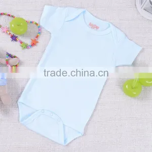 Wholesale Baby Cotton Romper Short Sleeve Plain Baby Onesie thumbnail-5
