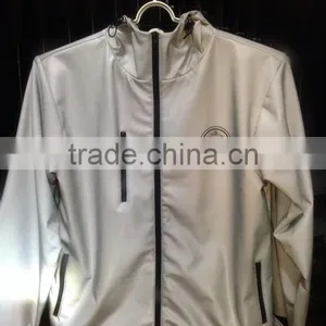 Keep Warm in the Winter Metallic Silver Retro Reflective Jacket With Fleece Inside thumbnail-2