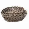 Oval Storage Basket in Coffee, Made of Plastic Rattan, Used for Packing and Storage thumbnail-1