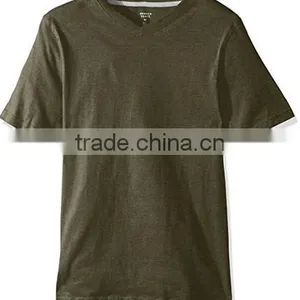 Men's v Neck Stand up Collar Red T-shirt thumbnail-5