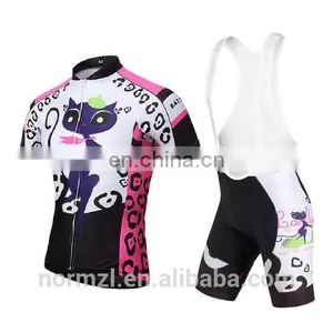 Cat Designs Short Sleeve Cycling Jersey Bike Wear Breathable Bicycle Clothing Cycling Clothes Women thumbnail-1