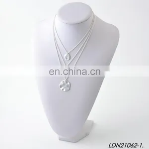 Three Layers Worn Silver/ Gold Oxide Disc Necklaces thumbnail-3