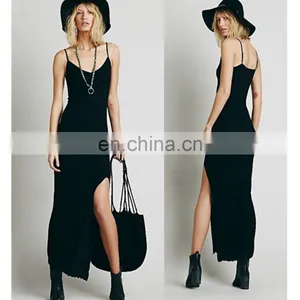 High Slit Sexy Maxi Night Dress Picture Ladies Knit Maxi Dress thumbnail-2